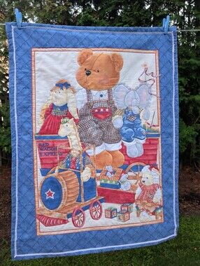DAISY KINGDOM fabric RED WAGON EXPRESS fabric teddy bear baby fabric quilt top